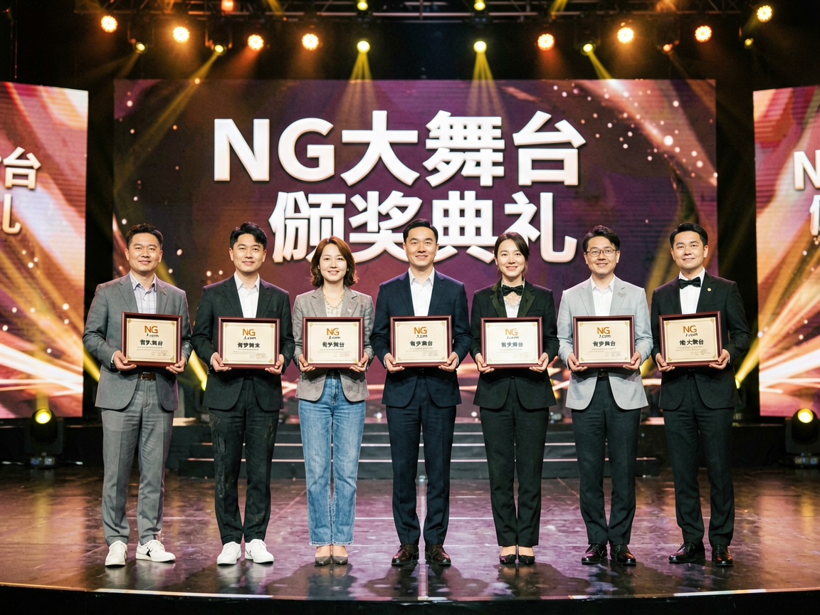 NG大舞台颁奖典礼，优秀表演者手持证书合影留念